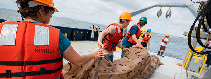 Students aboard the Robert Gordon Sproul