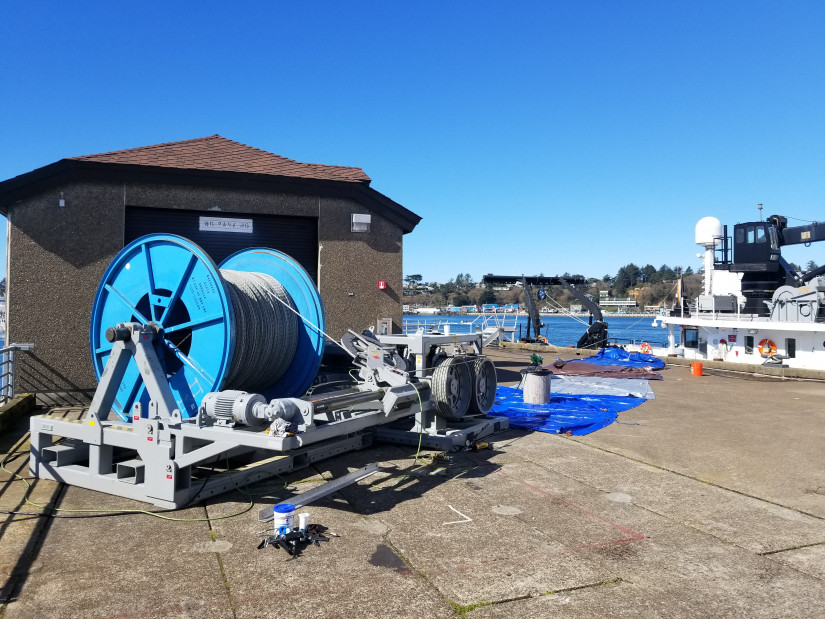 MTS changine wire aboard RV OCEANUS, Newport, OR