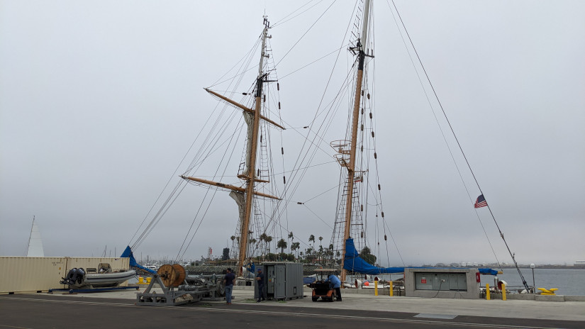 MTS changing wire aboard SV ROBERT C. SEAMANS San Diego, CA